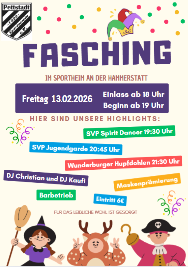 SVP-Fasching am 13.02.2026 im Sportlerheim
