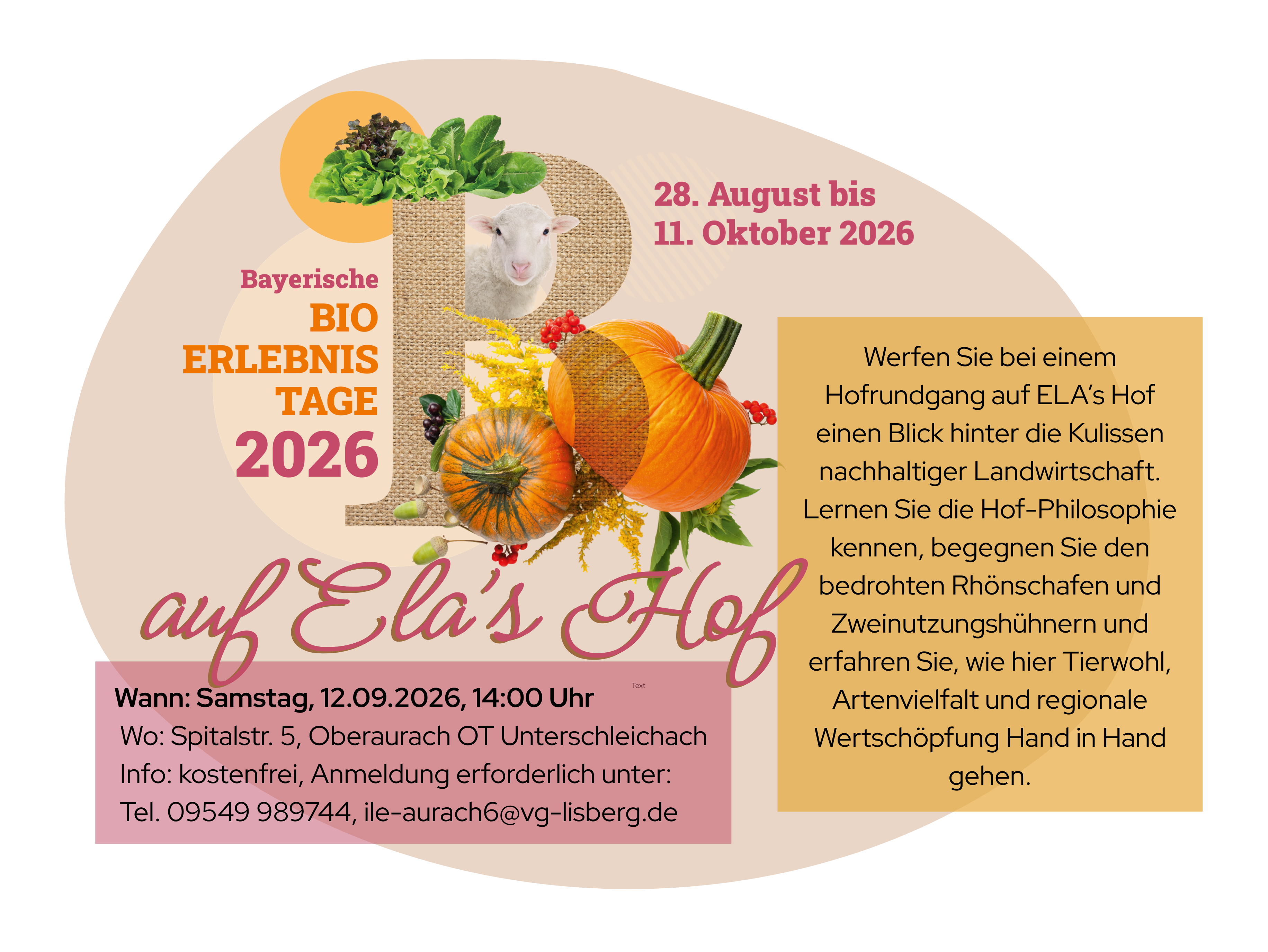 Bio-Erlebnistage 2026: Kommt zu Besuch auf Ela's Hof am kommenden Samstag,  den 12.09.