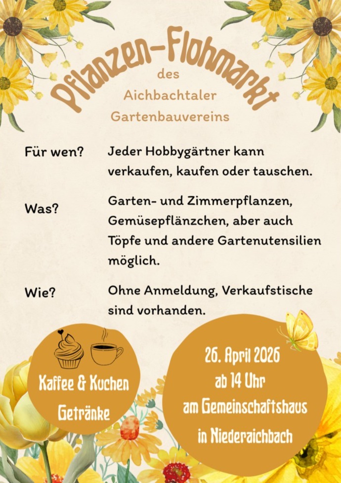 Pflanzen Flohmarkt am 26. April - Heimat-Info