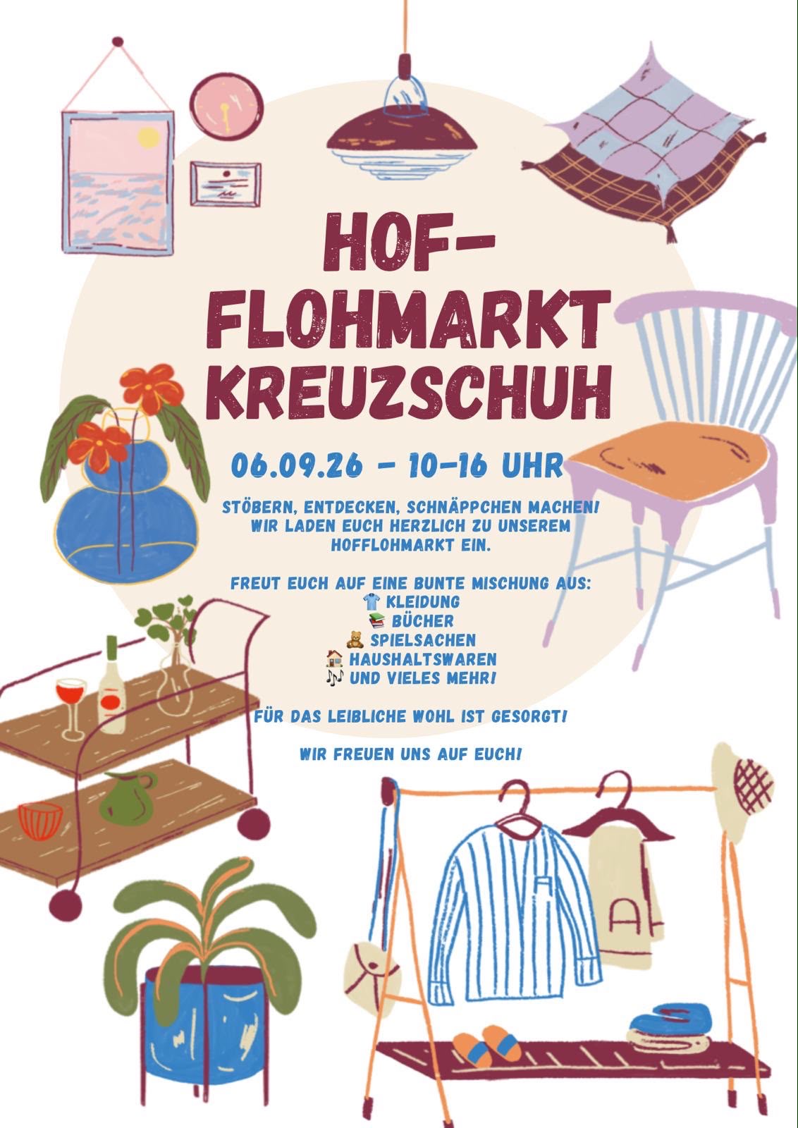 Hofflohmarkt Kreuzschuh 6.9.2026 10-16 Uhr 