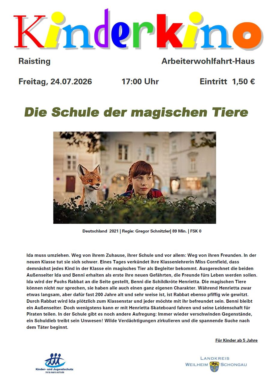 Kinderkino "die Schule der magischen Tiere"