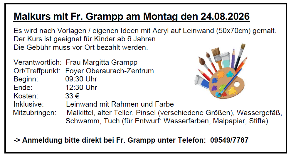 Malkurs mit Frau Grampp