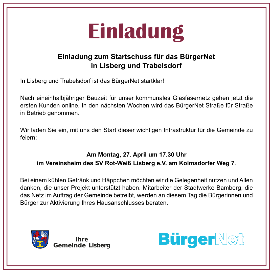 Startschuss für das BürgerNet  in Lisberg und Trabelsdorf