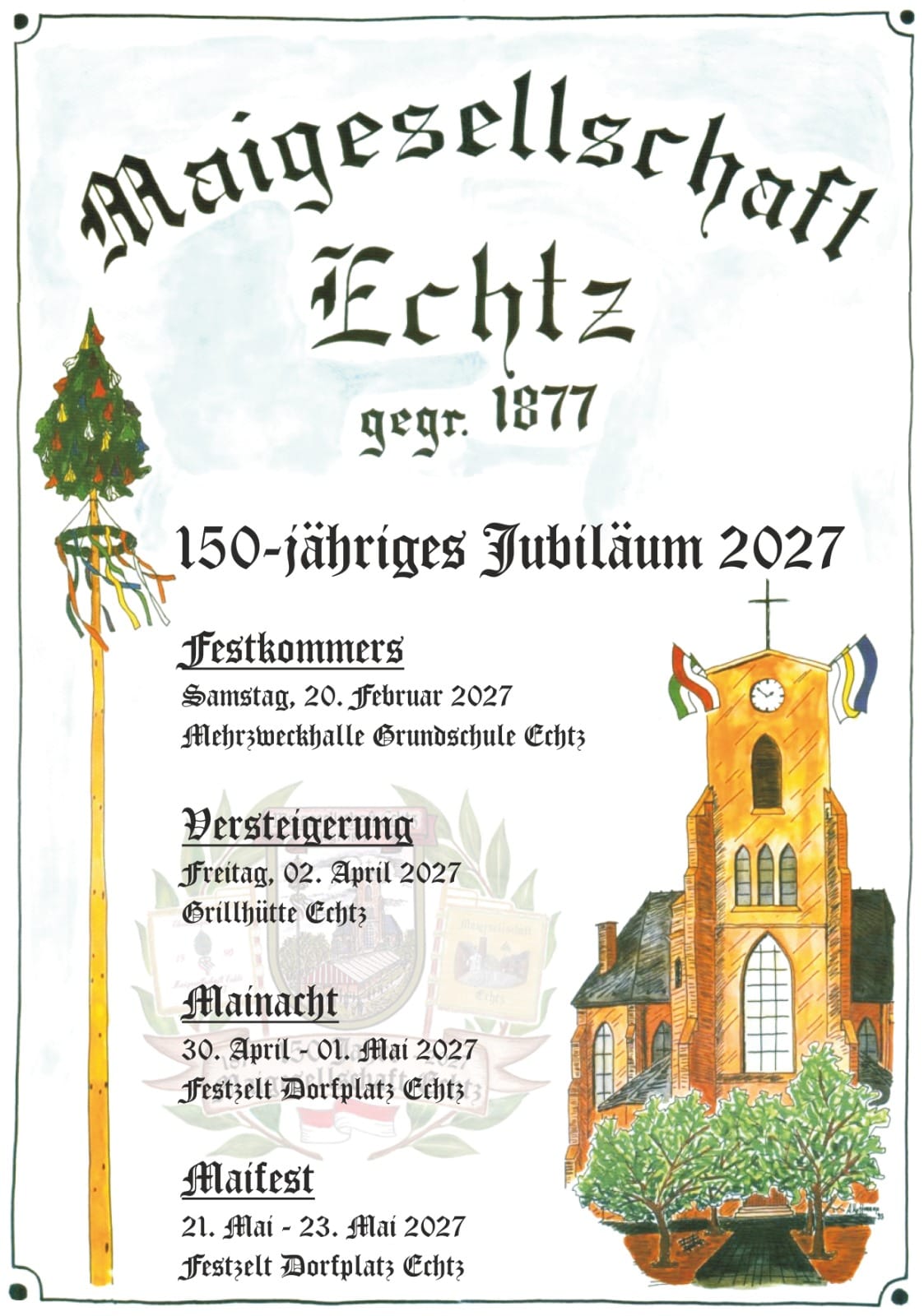 Festkommers 150 Jahre Maigesellschaft Echtz