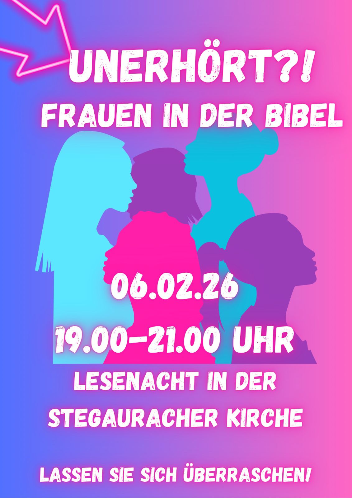 Unerhört?! Frauen in der Bibel -  Lesenacht in der Stegauracher Kirche