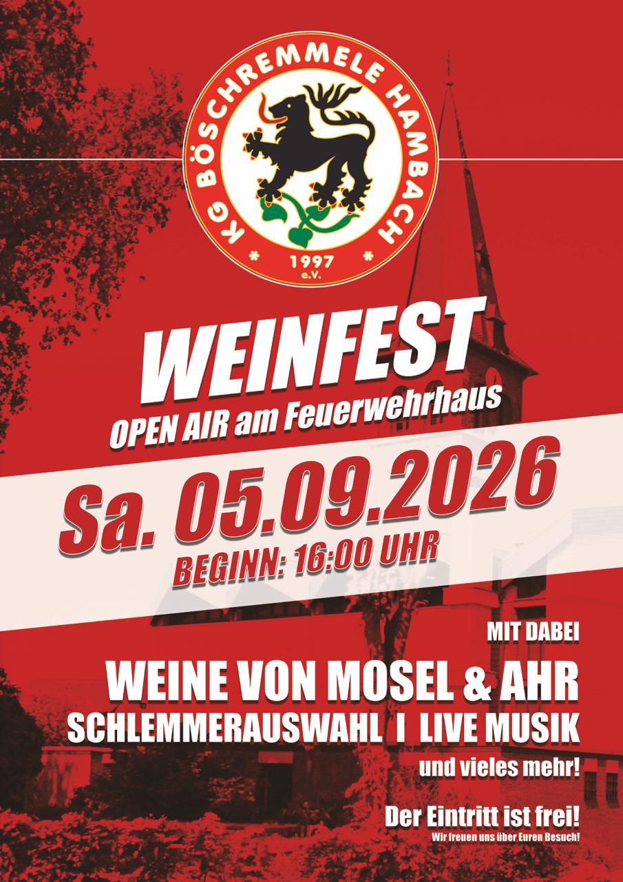 KG Böschremmele lädt zum Wein-Wochenende am 05. und 06. September 2026 ein