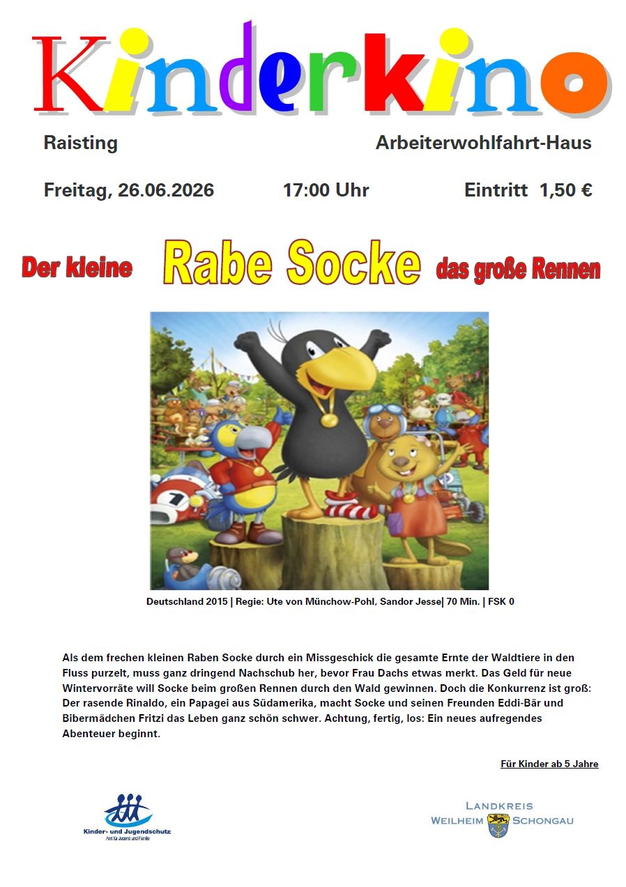 Kinderkino "Rabe Socke - das große Rennen"
