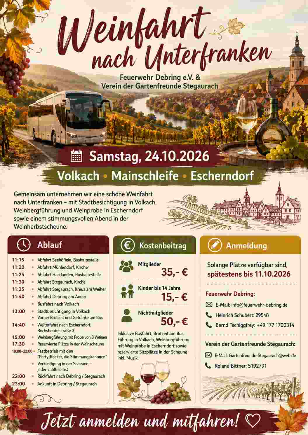Weinfahrt zusammen mit der FFW Debring 