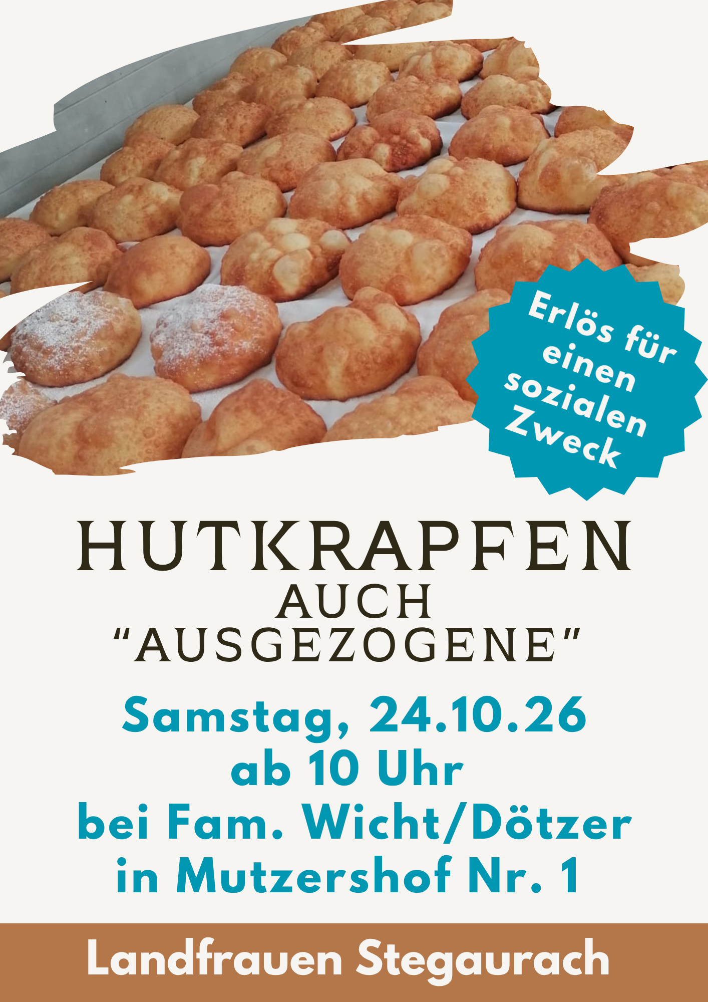 Hutkrapfen der Landfrauen Stegaurach, Verkauf für sozialen Zweck