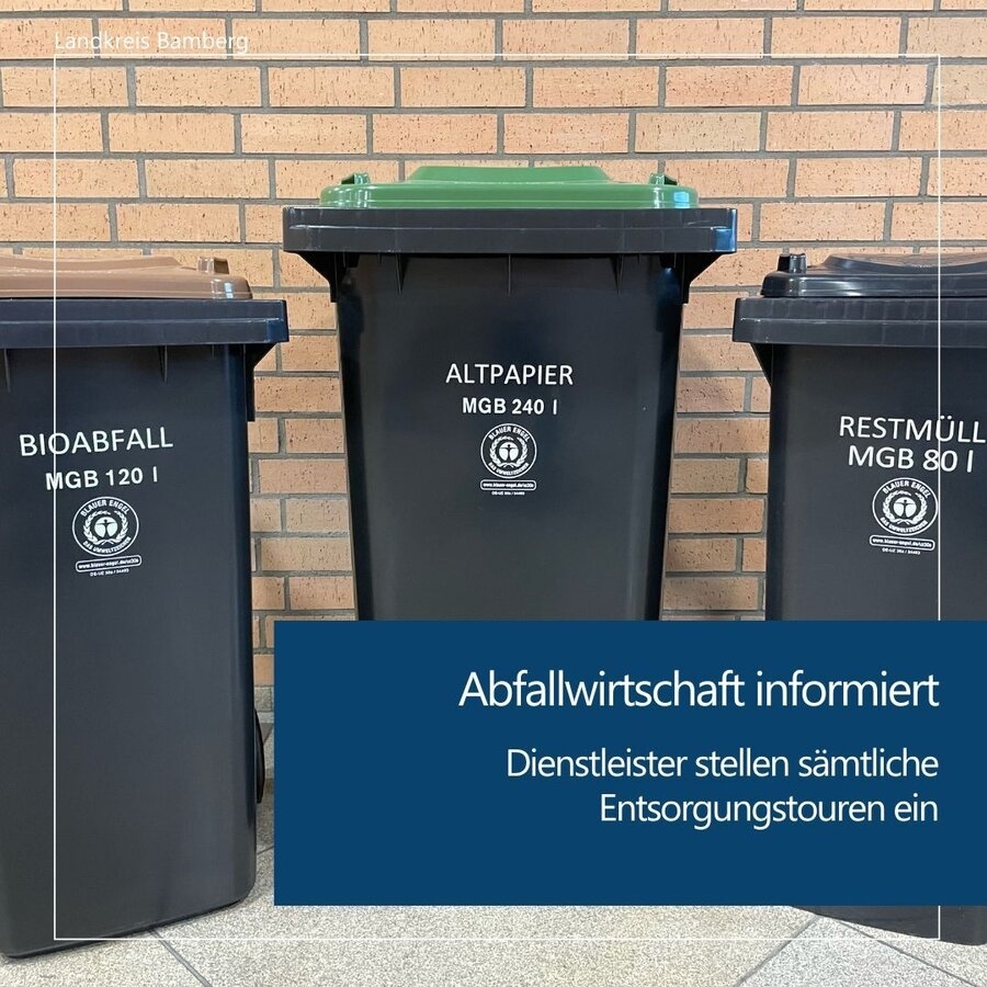 Aufgrund der Wetterlage: Beauftragte Entsorgungsdienstleister stellen sämtliche Entsorgungstouren ein
