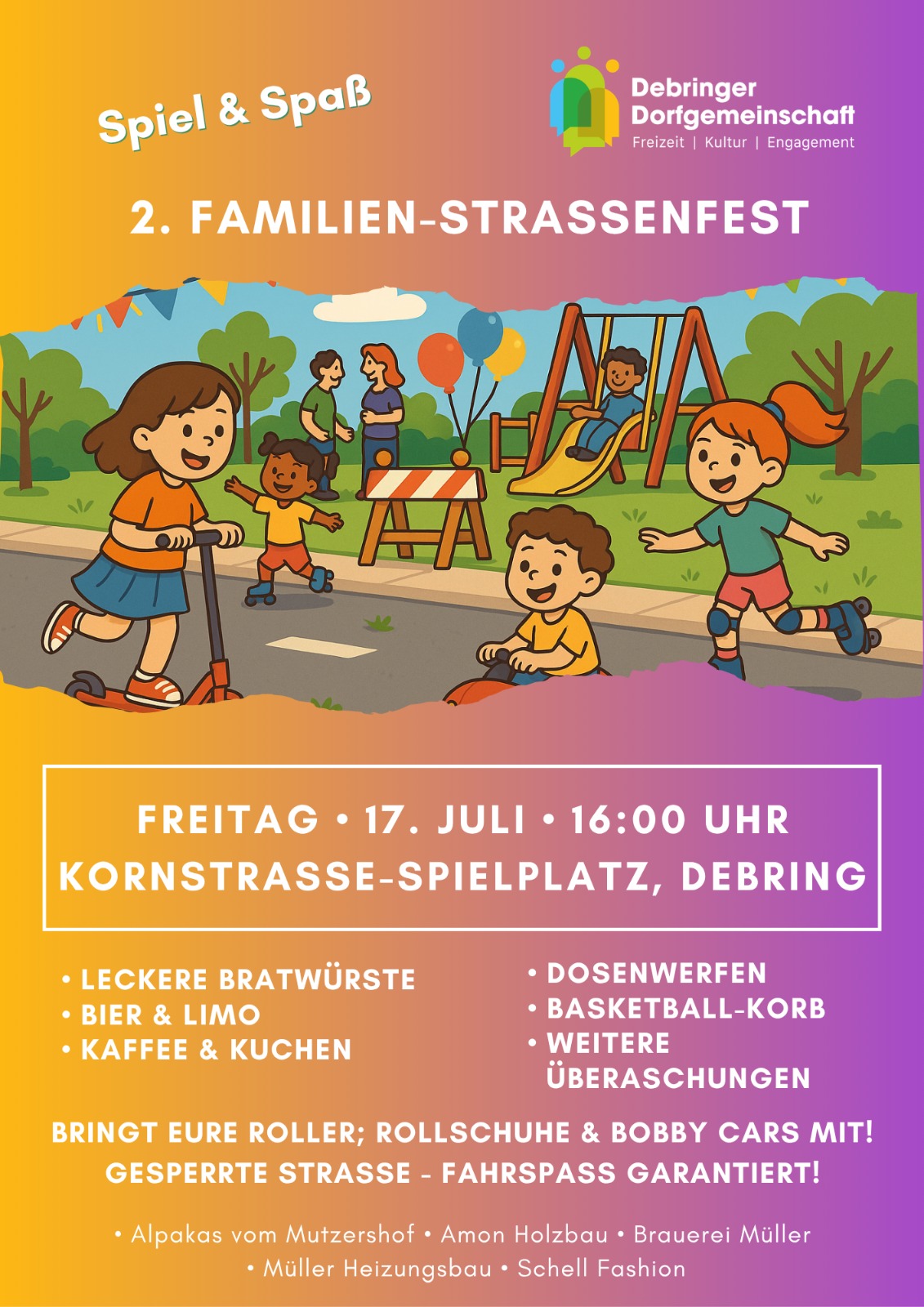 Kornblumenfest am Spielplatz in der Kornstraße