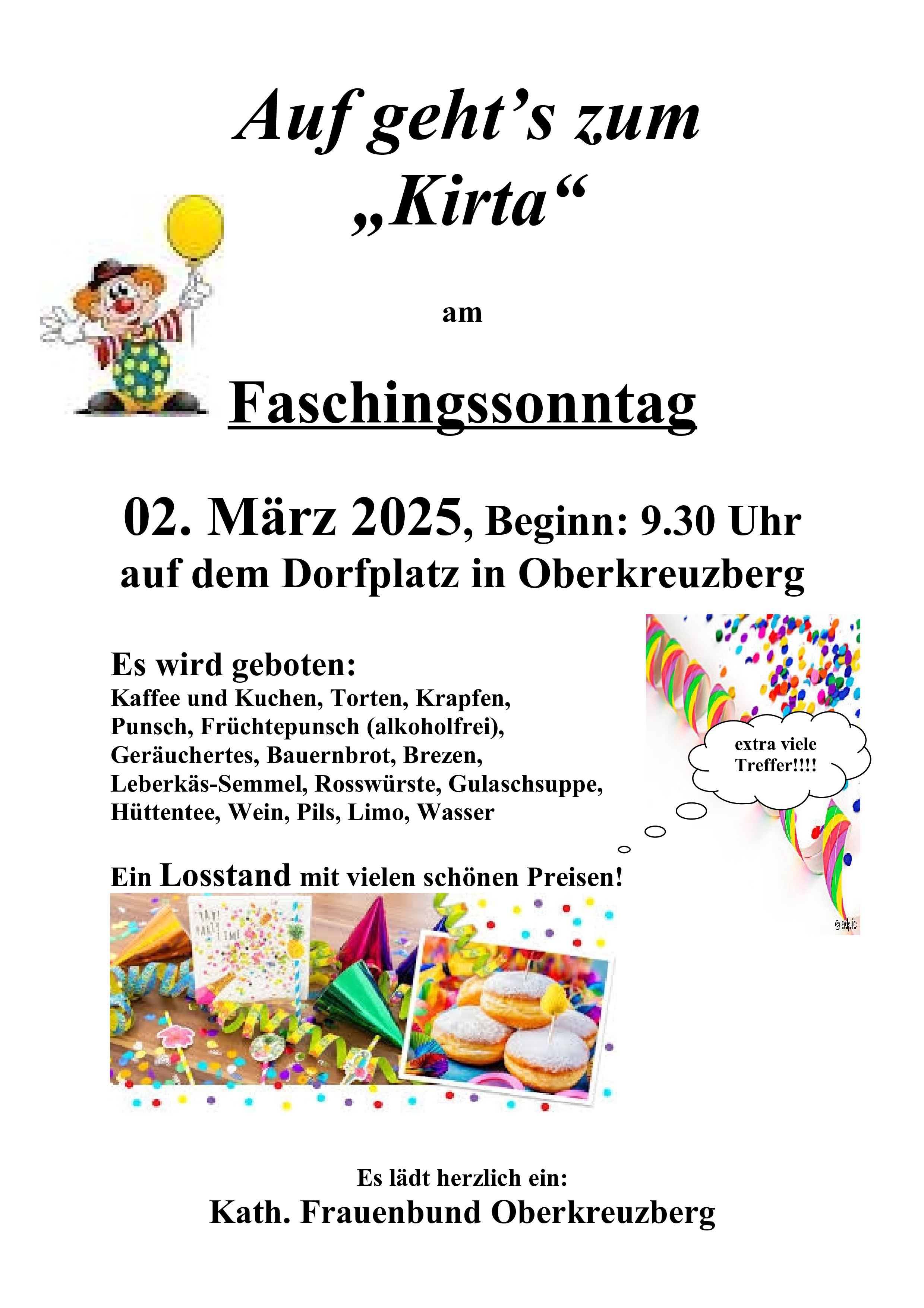 Kath. Frauenbund Oberkreuzberg lädt zum 