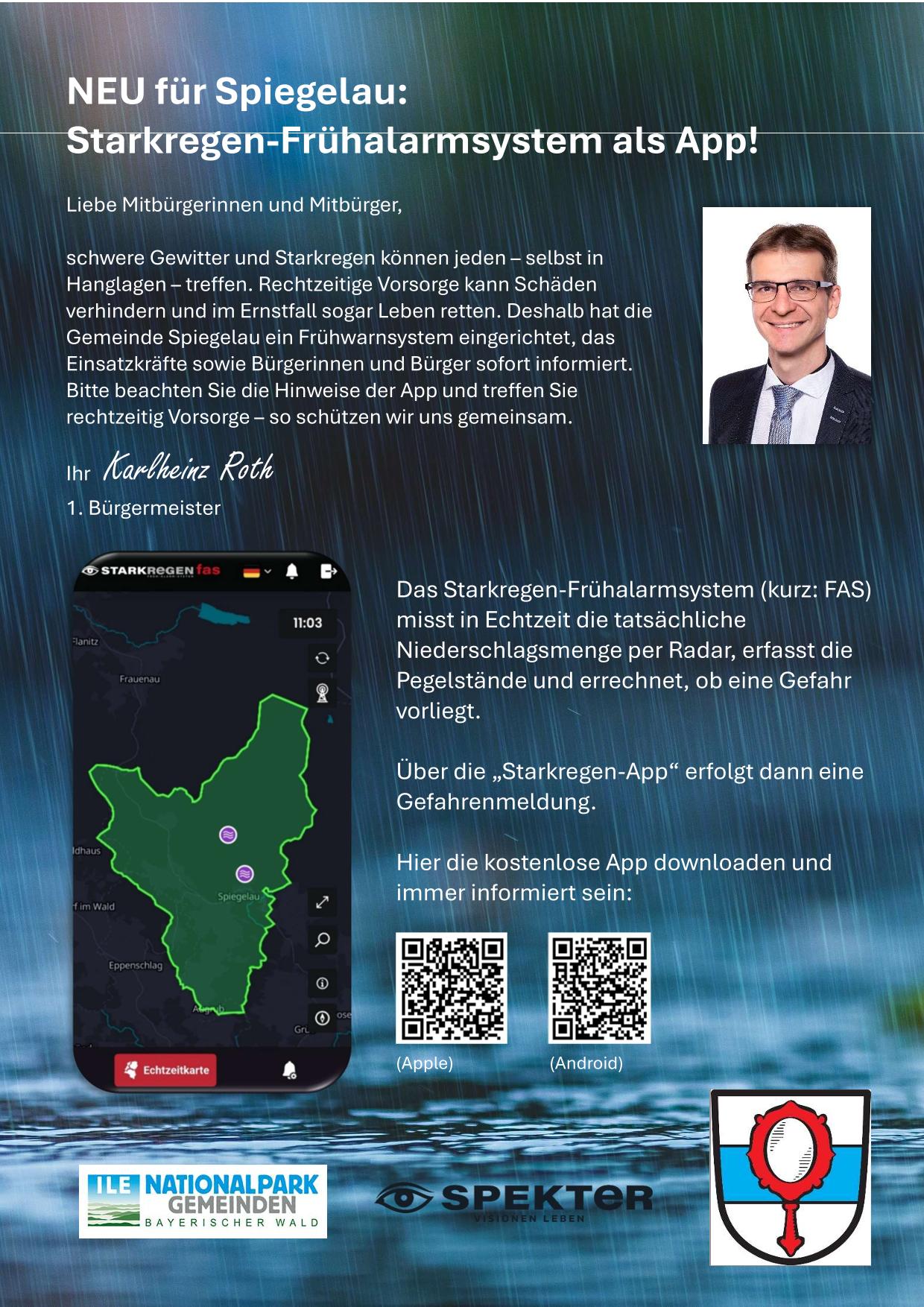 NEU für Spiegelau: Starkregen-Frühalarmsystem als App!