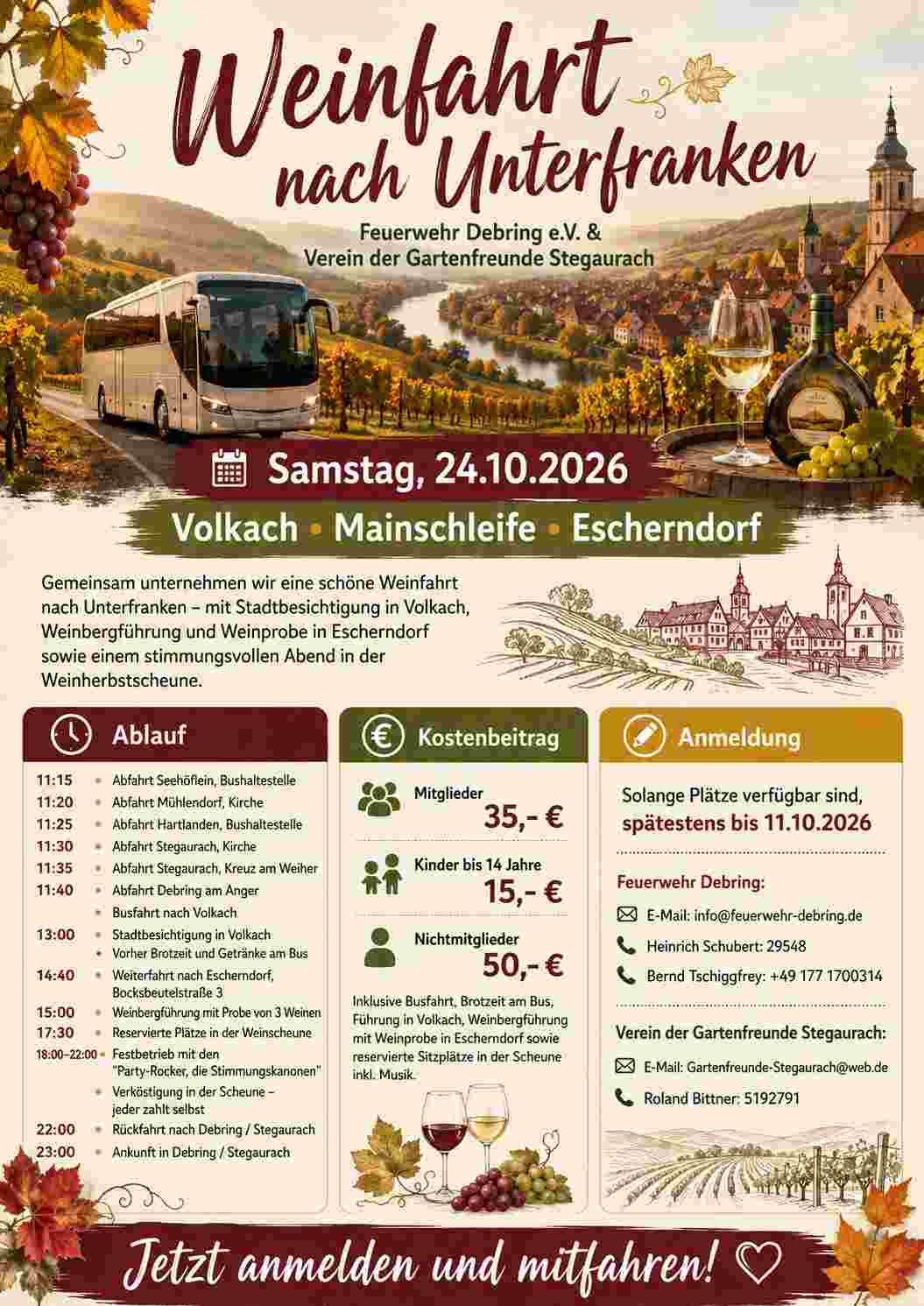 Weinfahrt nach Volkach und Escherndorf