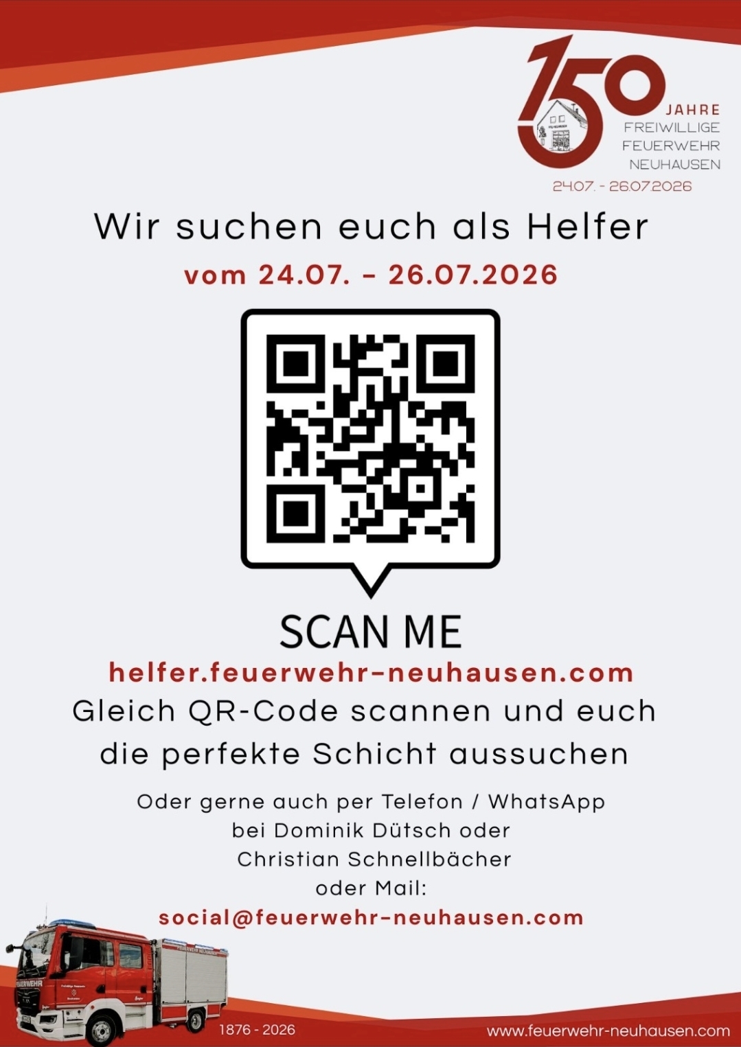 Unterstützung gesucht – Helferliste geöffnet