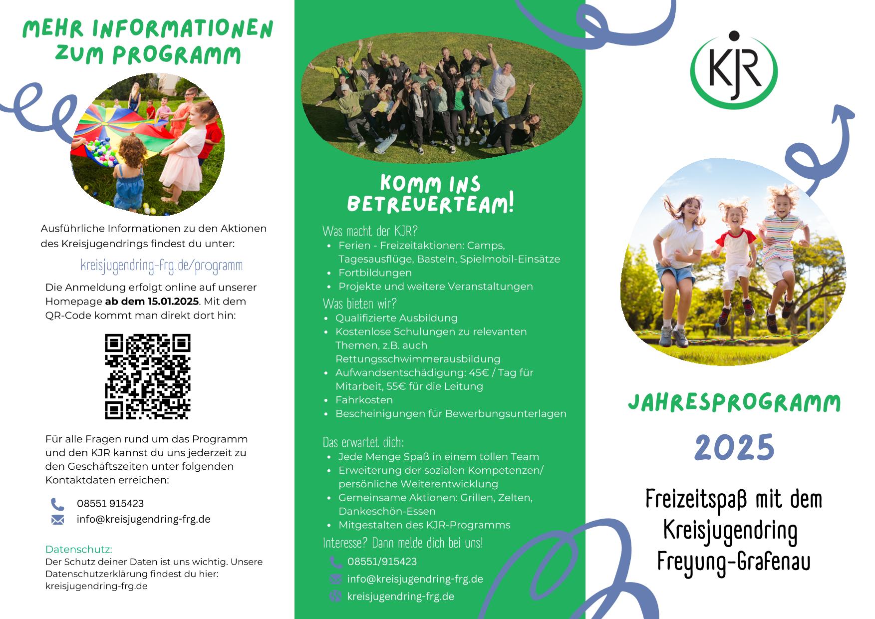 Jahresprogramm des Kreisjugendrings Freyung-Grafenau: Anmeldung jetzt freigeschaltet.